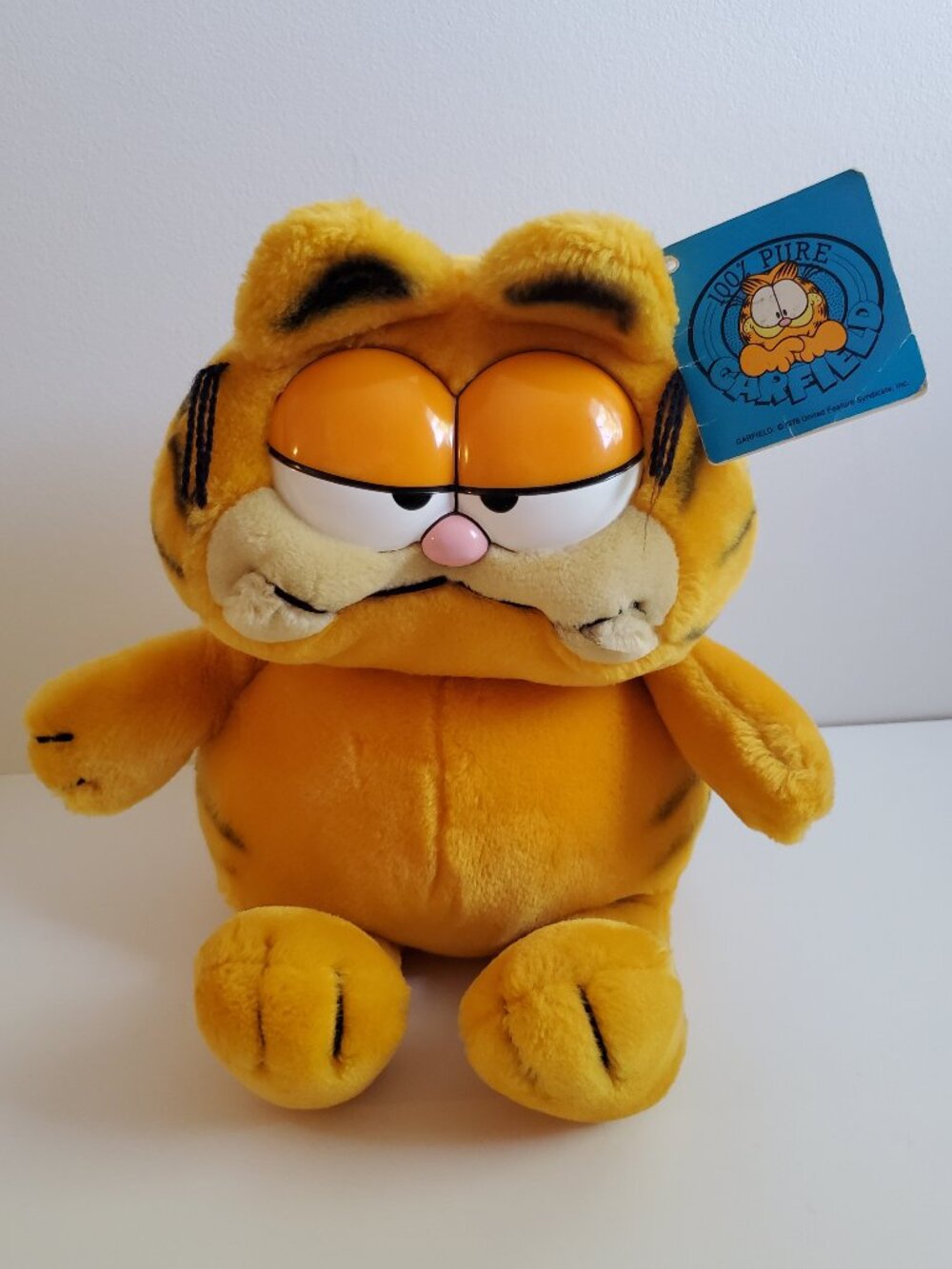 Dakin 100% Pure Garfield Plush 16 Inch Vintage NWT Nice 1981 w/Original Hang Tag